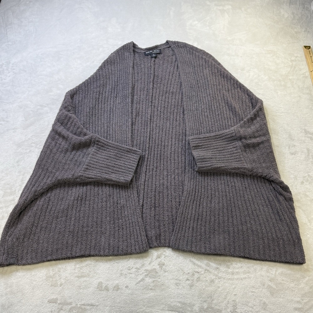 Barefoot Dreams Cardigan Womens 2X Gray CozyChic Lite Ribbed Shrug Open Front